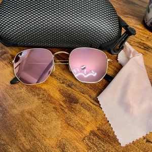 Ray-Ban hexagonal flat lenses copper flash sunglasses
